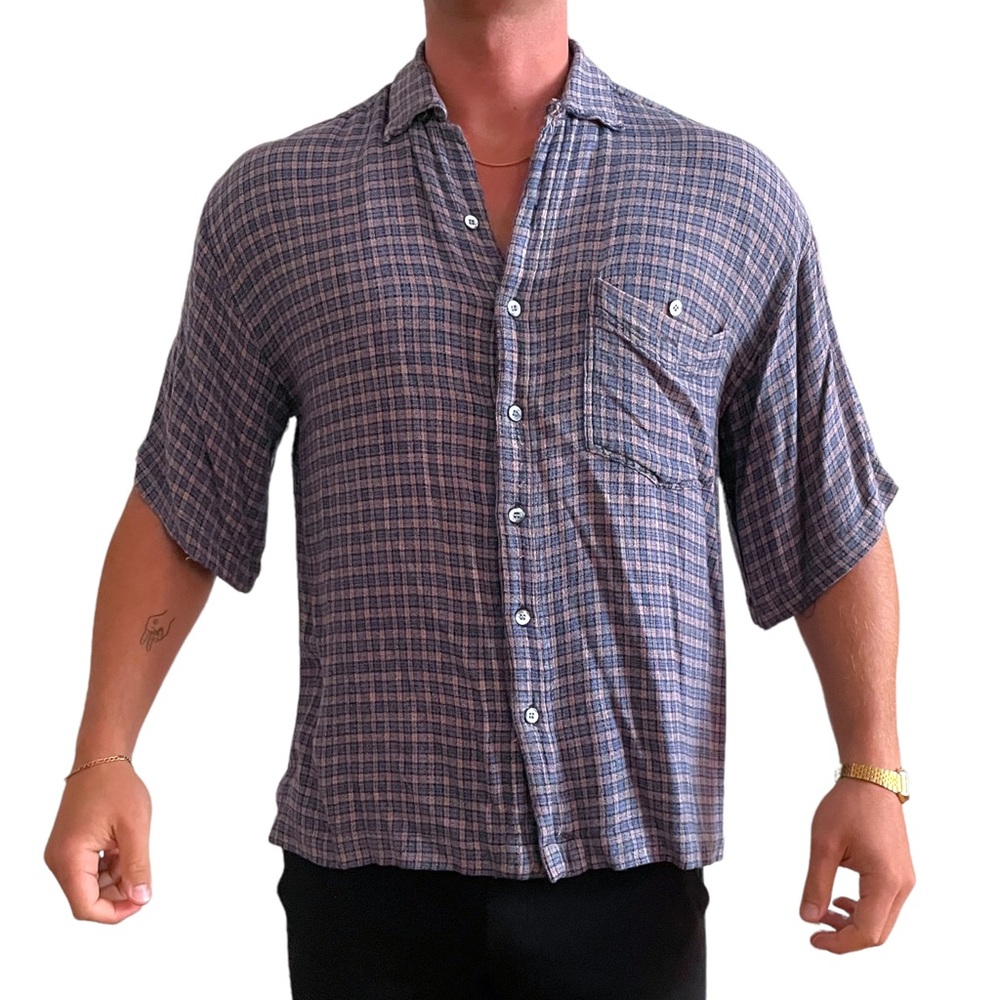 Super Soft Checkered Button Down - image 1